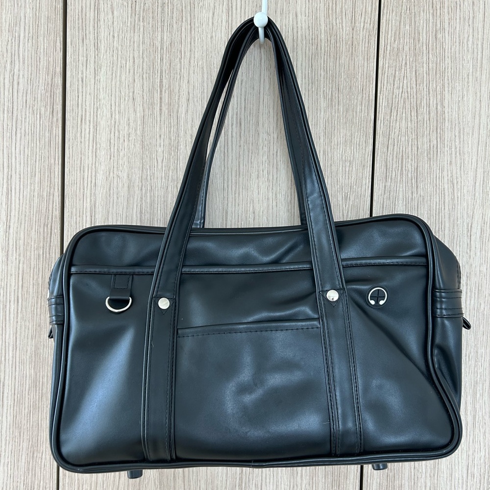Faux Leather Shoulder Utility Bag